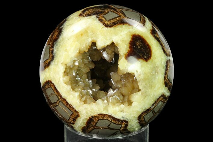 Crystal Filled, Polished Septarian Sphere - Utah #167876
